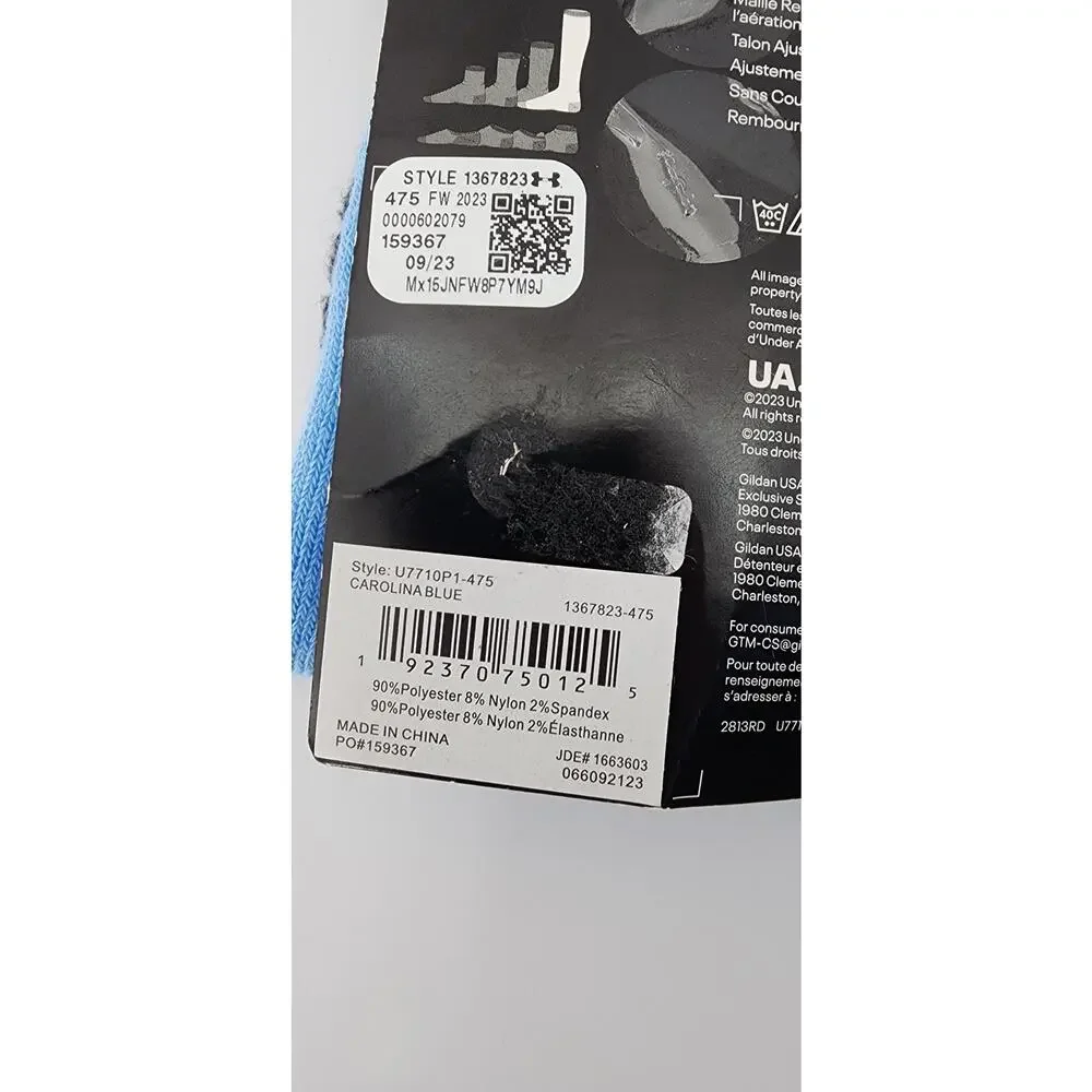 New NWT UA Under Armout Teams Cushioned Over the Calf Socks Blue Black 10.5K-13K